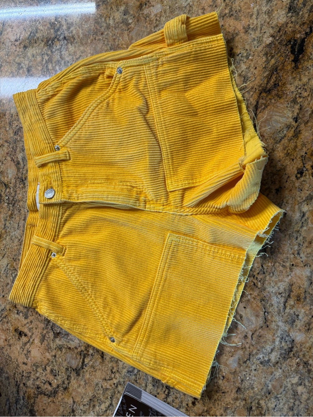 Urban Outfitters Bright Yellow Corduroy High-Rise Shorts